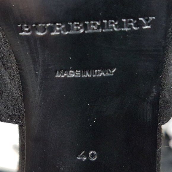 Burberry 'Luddington' Sandal Black Suede Womens Size 10 / 40 - Picture 9 of 9